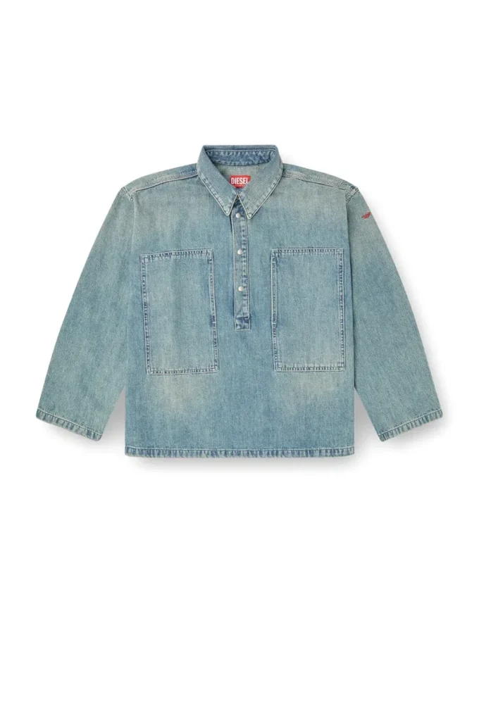 de-priss Henley üst, işlevsel tarzda denim