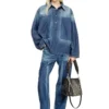 de-priss Kontrast efektli denim Henley üst