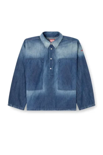de-priss Kontrast efektli denim Henley üst