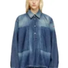 de-priss Kontrast efektli denim Henley üst