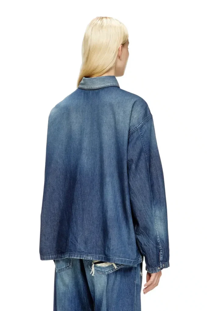 de-priss Kontrast efektli denim Henley üst