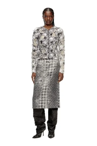 de- rathian-fsh Prens of Wales jakarlı denim midi etek
