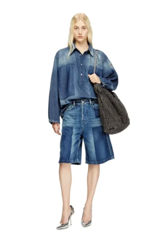 de-sire-short Kontrast efektli denim şort