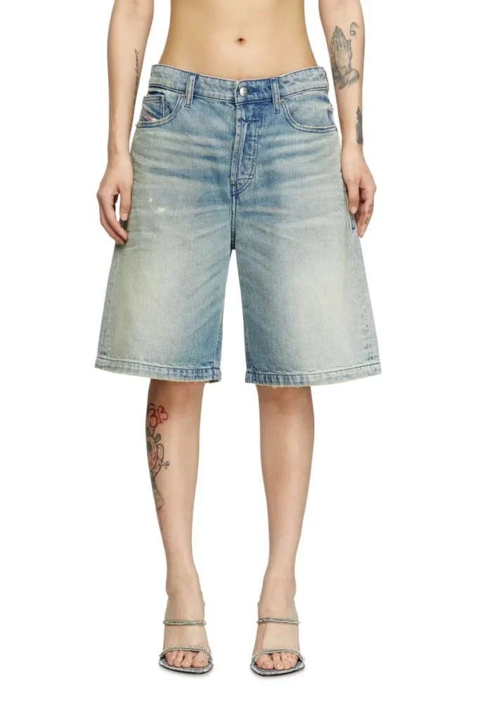 de-sire-short Yıpranmış efektli denim şort