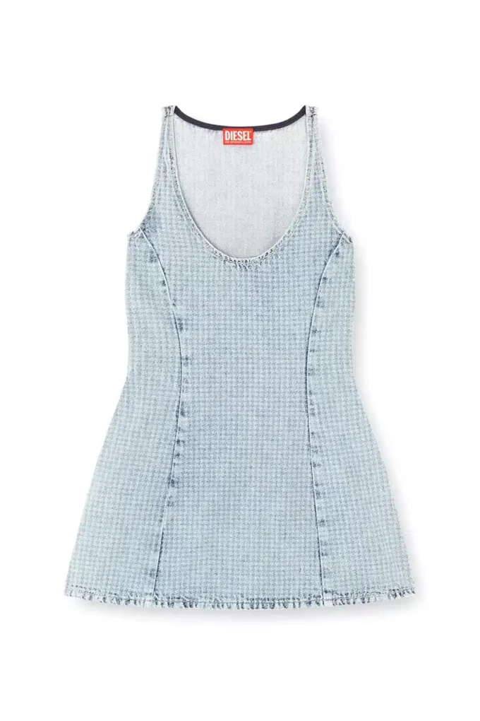 de-sweeney-s1 Kristalli houndstooth denim kısa elbise de-sweeney-s1 Kristalli houndstooth denim kısa elbise