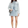 de-sweny-s Kristalli grafik desenli denim mini etek