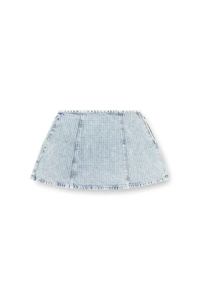 de-sweny-s Kristalli grafik desenli denim mini etek