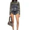 de-tapi-fsh1 Houndstooth batik denim kolsuz üst