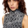 de-tapi-fsh1 Houndstooth batik denim kolsuz üst