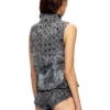 de-tapi-fsh1 Houndstooth batik denim kolsuz üst