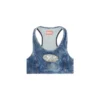 de-top-fse Kristal plakalı kısa denim üst