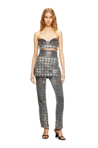 de-toppys-fsh Prens of Wales jakarlı denim bralet
