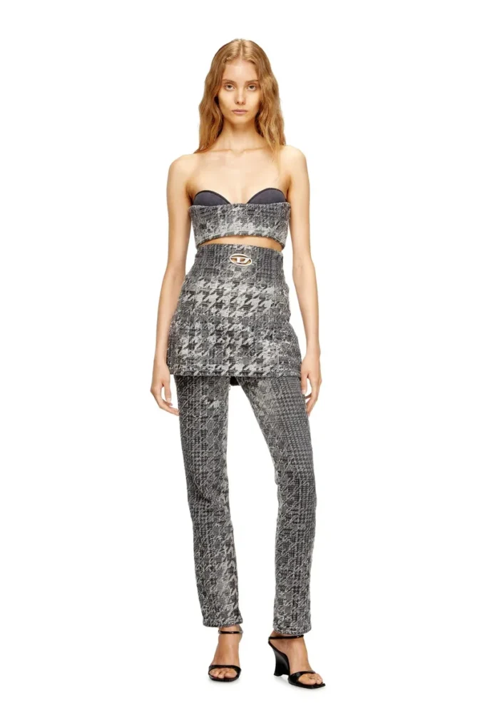 de-toppys-fsh Prens of Wales jakarlı denim bralet