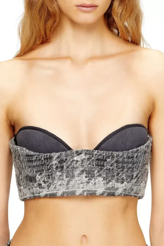 de-toppys-fsh Prens of Wales jakarlı denim bralet