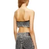 de-toppys-fsh Prens of Wales jakarlı denim bralet