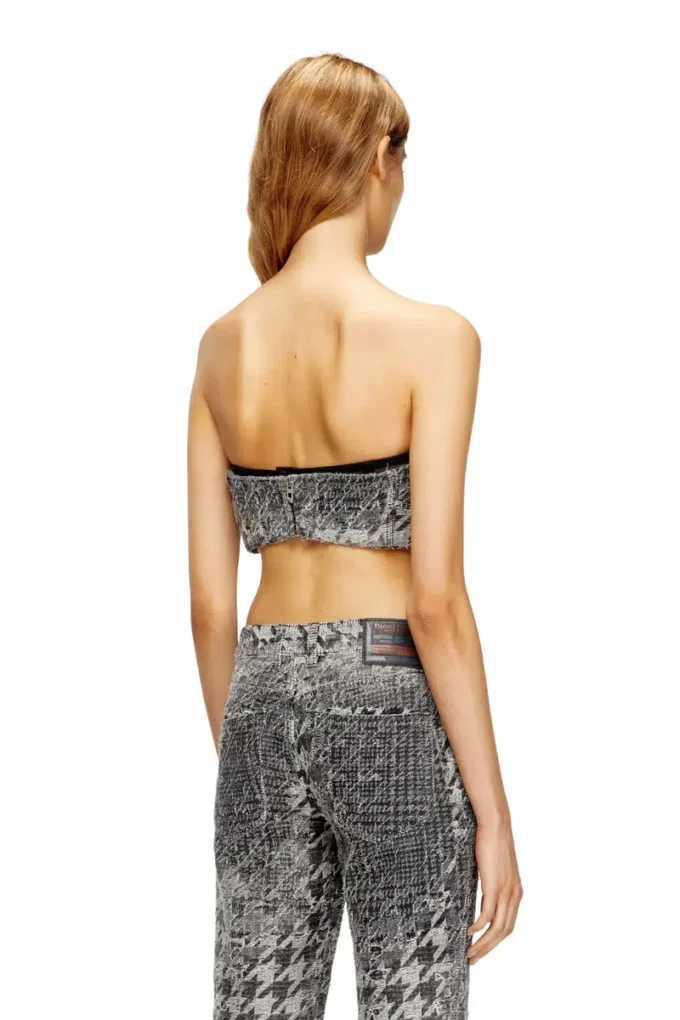 de-toppys-fsh Prens of Wales jakarlı denim bralet