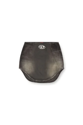 de-vany-s Oval D logolu denim mini etek