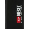 Diesel 2’si 1 arada folyo kılıf, iPhone XS ve iPhone X için Siyah deri baskılı ve kabartmalı logo kılıf, iPhone XS ve X