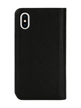 Diesel 2’si 1 arada folyo kılıf, iPhone XS ve iPhone X için Siyah deri baskılı ve kabartmalı logo kılıf, iPhone XS ve X