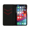 Diesel 2’si 1 arada folyo kılıf, iPhone XS ve iPhone X için Siyah deri baskılı ve kabartmalı logo kılıf, iPhone XS ve X