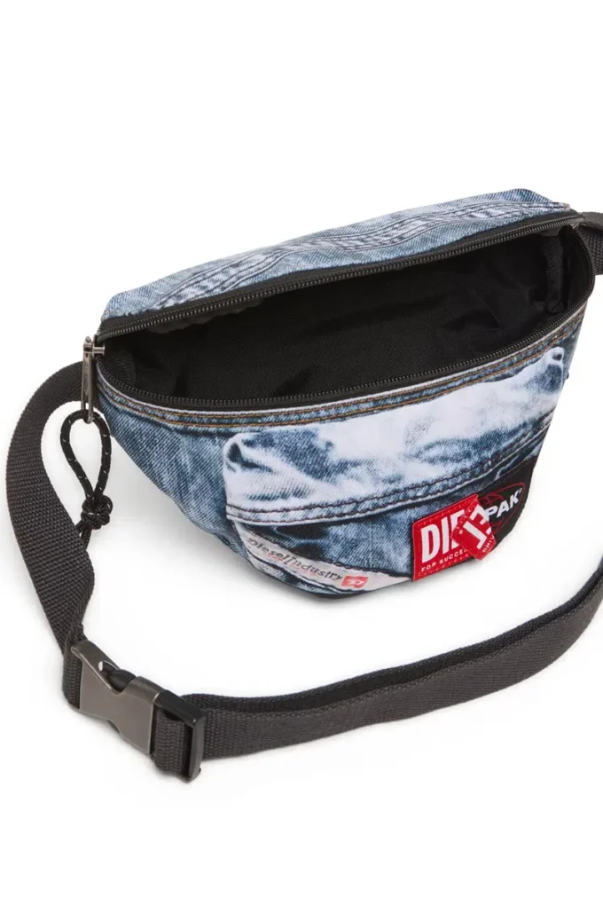 Diesel springer Trompe l’oeil denim bel çantası
