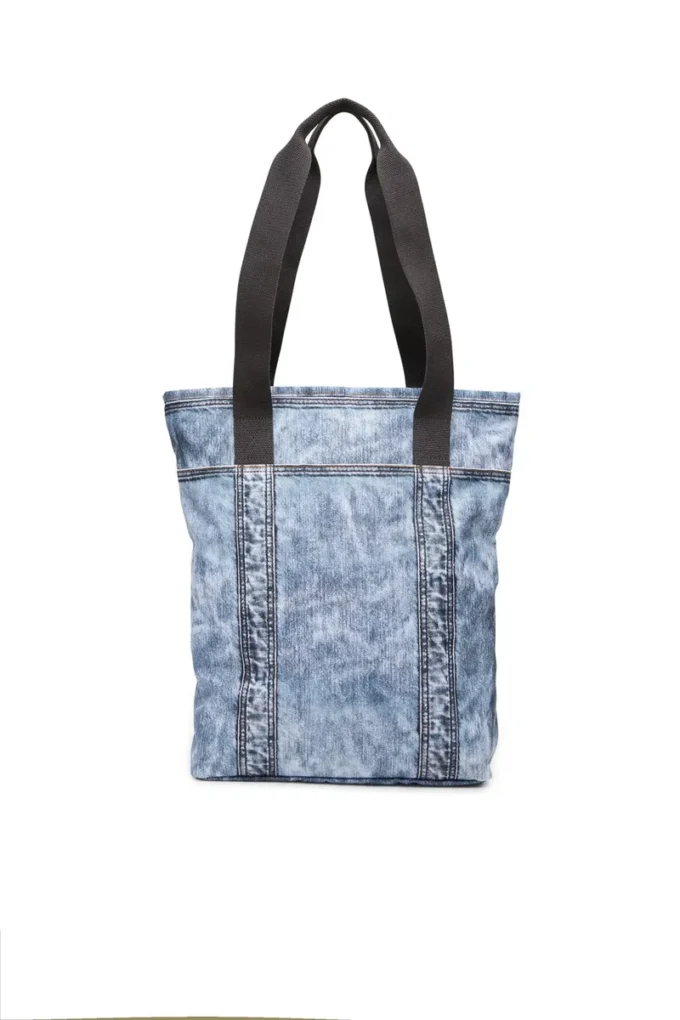 Diesel tote Trompe l’oeil denim tote çanta