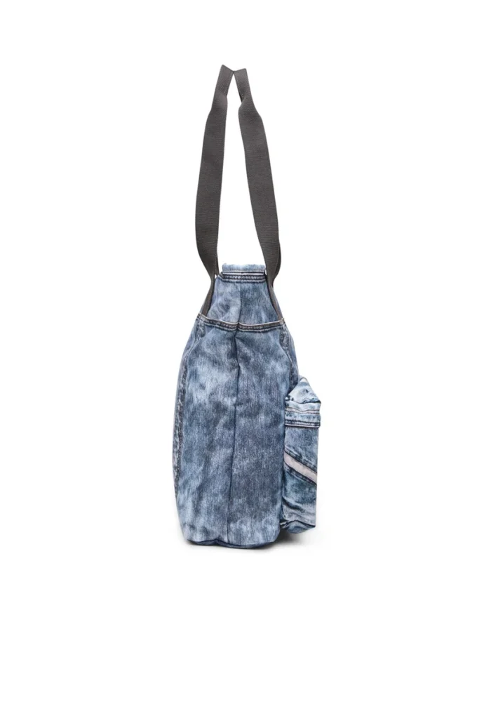 Diesel tote Trompe l’oeil denim tote çanta