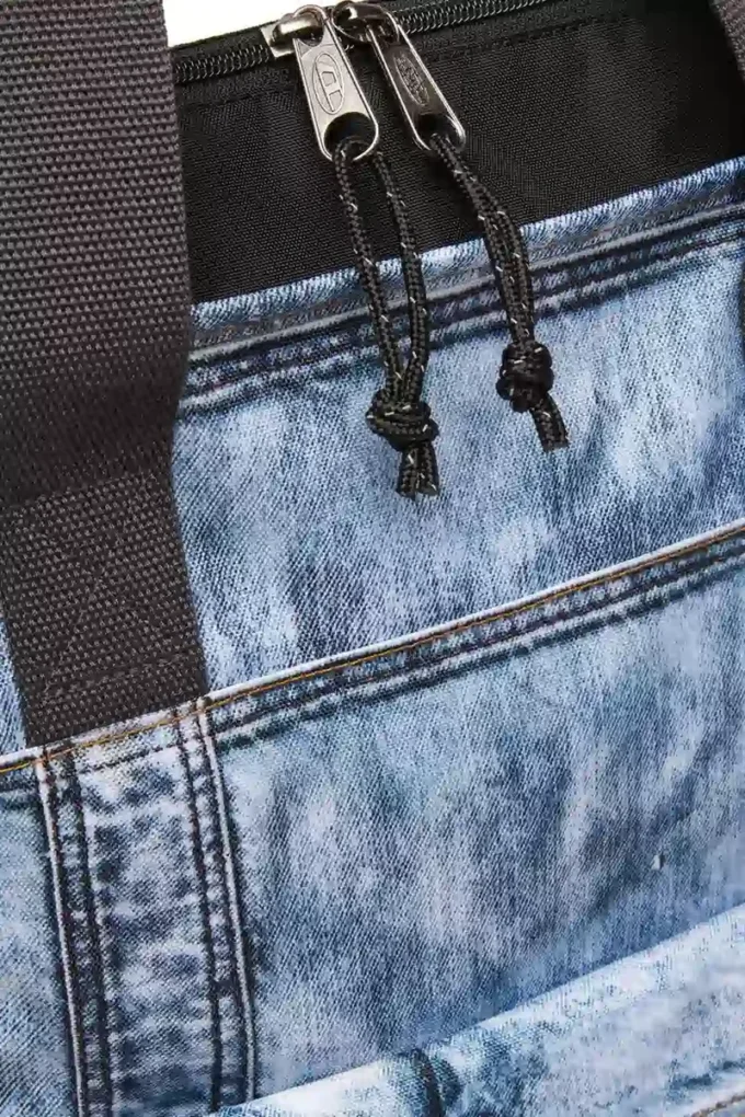 Diesel tote Trompe l’oeil denim tote çanta