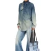 Diesel tote Trompe l’oeil denim tote çanta