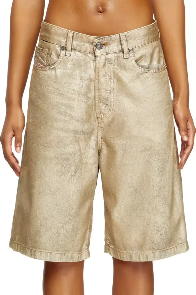 dile_luna şort Yıpranmış metalik denim şort dile_luna şort Yıpranmış metalik denim şort