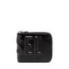 dsl 3d- bi fold coin zip xs Kabartmalı logolu deri fermuarlı cüzdan