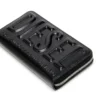 dsl 3d -continental zip l Logo kabartmalı deriden uzun fermuarlı cüzdan