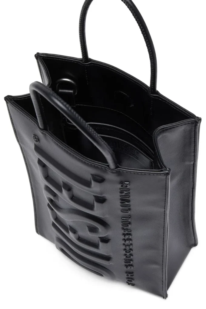 dsl 3d shopper m x Kabartmalı logolu Dsl 3D M-PU tote çanta