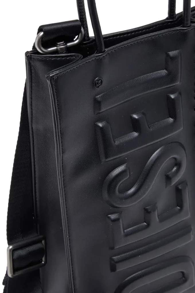 dsl 3d shopper m x Kabartmalı logolu Dsl 3D M-PU tote çanta