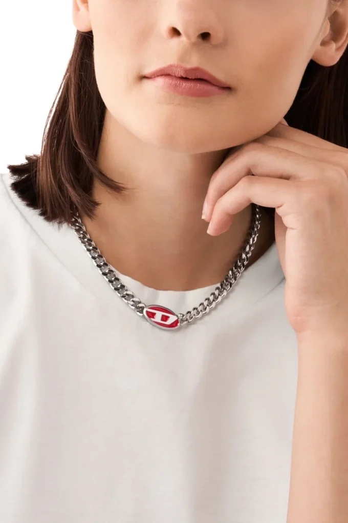 dx1446 Kırmızı emaye zincir kolye
