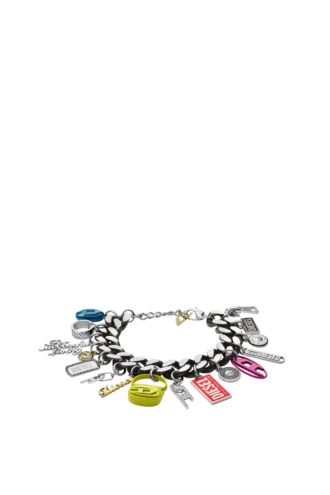 dx1524 jewel Siyah paslanmaz çelik charm zincir bileklik