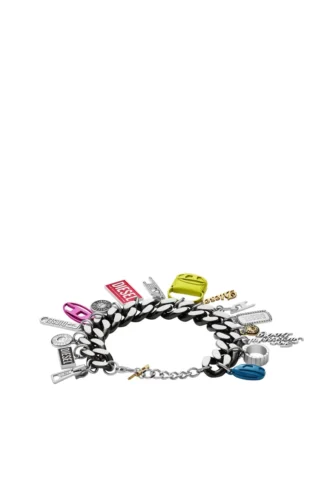 dx1524 jewel Siyah paslanmaz çelik charm zincir bileklik