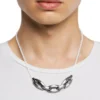 dx1615040 Paslanmaz Çelik ve Silikon Metamorph Zincir Kolye