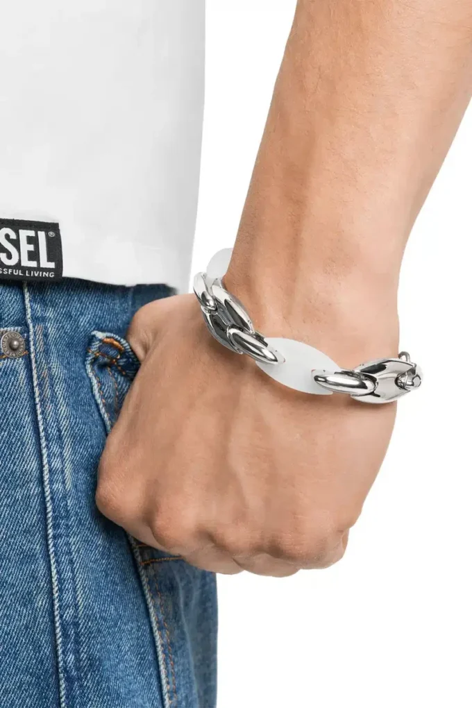 dx1617040 Paslanmaz Çelik ve Silikon Metamorph Zincir Bileklik