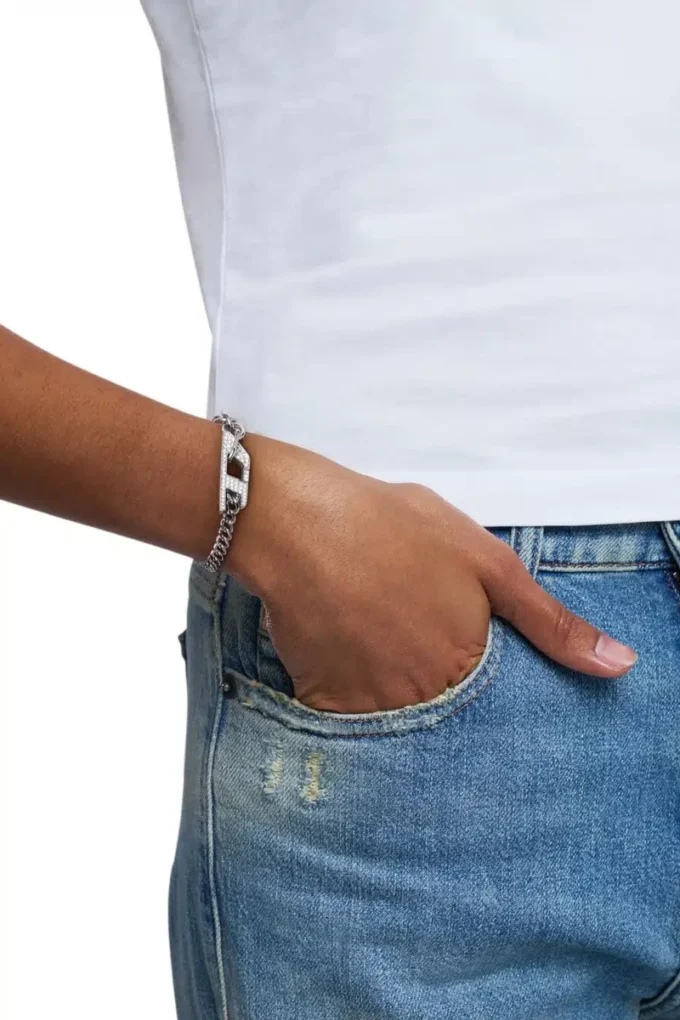 dx1627040 takı Paslanmaz çelik ışıltılı zincir bileklik