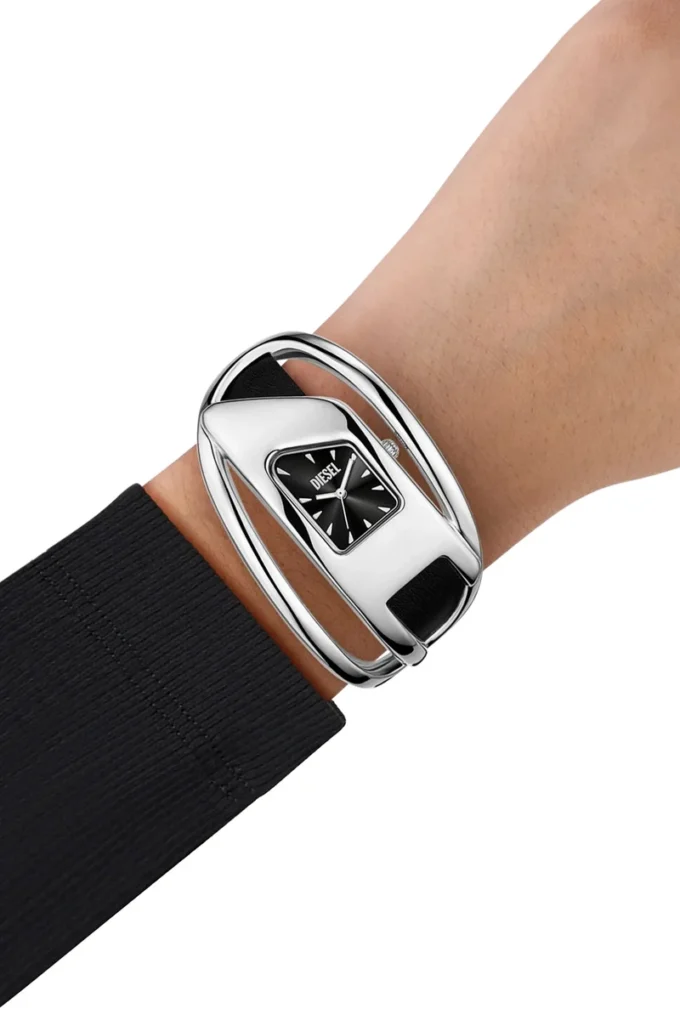 dz5627 saat Wrap-D siyah deri saat