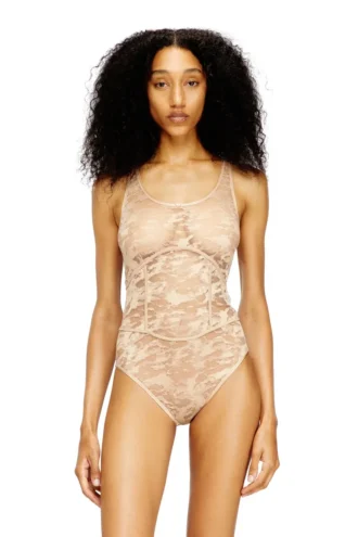 ezzy-utlt Dantel tasarımlı naylon bodysuit