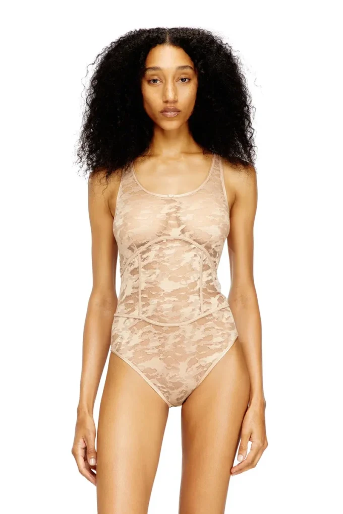 ezzy-utlt Dantel tasarımlı naylon bodysuit