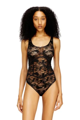 ezzy-utlt Dantel tasarımlı naylon bodysuit