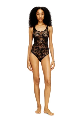 ezzy-utlt Dantel tasarımlı naylon bodysuit