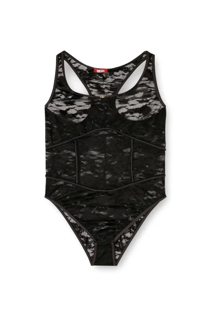 ezzy-utlt Dantel tasarımlı naylon bodysuit