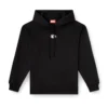 f-buxt-hood-od Metal efektli Oval D logolu kapüşonlu sweatshirt