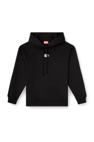 f-buxt-hood-od Metal efektli Oval D logolu kapüşonlu sweatshirt