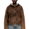 f-ella Asit yıkamalı, teddy astarlı fermuarlı kapüşonlu sweatshirt