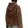 f-ella Asit yıkamalı, teddy astarlı fermuarlı kapüşonlu sweatshirt